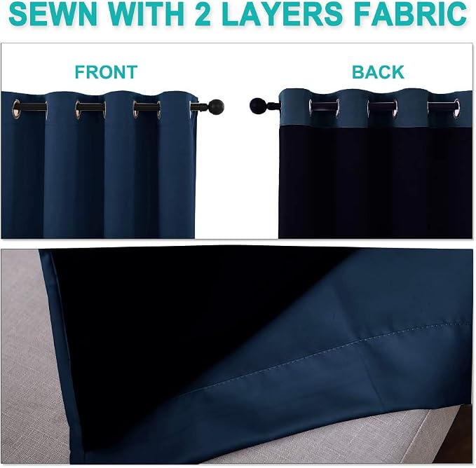 NICETOWN 100% Blackout Blinds, Laundry Room Decor Window Treatment Curtains - Image 5