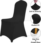 SUPERO Waterproof Spandex Chair Cover 25PCS, Stretch Dining Chair Covers, Polyester Outdoor Chair Covers, Protector Stretch Chair Cover for Party Universal, Banquet, Wedding Event, Hotel(Black)