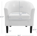 BELLEZE Accent Barrel Chair, Set of 2 lub Tub Sofa Corner Chair with Flared Legs and Cozy Soft Padding for Living Room Bedroom Waiting Room - White