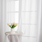 Chyhomenyc Extra Long White Sheer Curtains 108 Inches Long 2 Panels, Light - Image 9