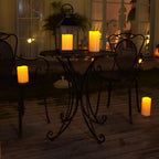 Homemory 4" x 8" Waterproof Outdoor Flameless Candles, Battery Operated Flickering LED Pillar Candles with Remote and Timers for Indoor Outdoor Lanterns, Long Lasting, Large, Dark Ivory, Set of 4