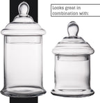Diamond Star Clear Glass Apothecary Jar Decorative Candy Buffet Jars Elegant Glass Storage Containers (Height: 10" Body: 6")