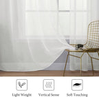 MIULEE 2 Panels Sheer Curtains for Living Room 54 X 120 Inches Ivory | Window - Image 4