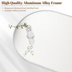 BEAUTYPEAK 36"x48" Arch Bathroom Mirror, Wall Mounted Vanity Metal Frame Mirror for Bedroom, Entryway, Living Room, Silver