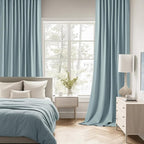 MIULEE Slate Blue Back Tab Blackout Curtains 52x63 Inches Long 2 Panels Set | - Image 2