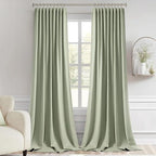 MIULEE Sage Green Back Tab Blackout Curtains 52x108 Inch Long 2 Panels Set | - Image 9