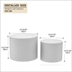 WILLIAMSPACE Nesting Coffee Table Set of 2, Matte White Round Wooden Coffee Tables Modern Circle Table for Small Space Living Room Bedroom Accent End Side Table (Matte White-Round)