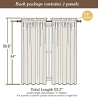 Chyhomenyc Sheer Curtains 54 Inch Long 2 Panels Set, Light Filtering Short Soft - Image 3