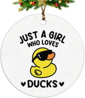 Just a Girl Who Loves Ducks Ceramic Ornament for Christmas Tree - Duck Decorative Hanging Ornament Gift