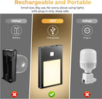 VST Motion Sensor Night Light, Rechargeable Battery Powered Led Light with Magnetic Suck Installation for Bedroom Hallway Stair Nursery Kids Room (2.68 inch 3000K 3Pack Black)
