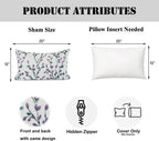 YOUR SMILE Classical Embroidery Jacquard Purple Square Decorative Throw Pillow Case Cushion Cover,12x20 inch