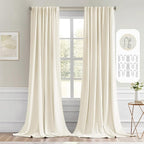 MIULEE Birch Back Tab Blackout Curtains 52x108 Inch Long 2 Panels Set | Rod by MIULEE