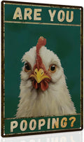 ALKB Chicken Metal Sign for Bathroom Decor - 8x12 Inch Are You Pooping Vintage Chicken Sign Gifts for Chicken Owners