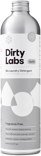 Dirty Labs | Scent Free | Bio Enzyme Liquid Laundry Detergent | 80 Loads (21.6 fl oz) | Hyper-Concentrated | High Efficiency & Standard Machine Washing | Nontoxic, Biodegradable | Stain & Odor Removal