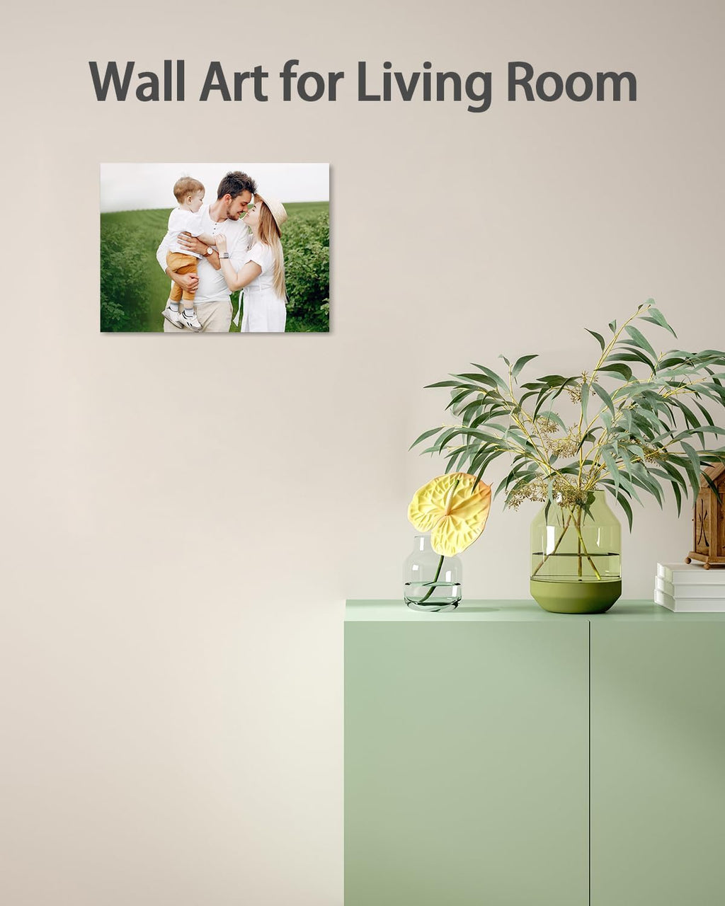 Personalized Custom Canvas Wall Art, Custom Canvas Prints with Your Photos for Living Room, Bedroom, Wedding Pet Baby Family Photo Framed Wall Art, Customized Photo Gift for Family，Friend，Lover，Pet