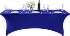 SuperO Waterproof Spandex Table Cover for 8FT Table Universal Fitted Stretch Tablecloth for Party, Banquet, Wedding and Events-Royal Blue
