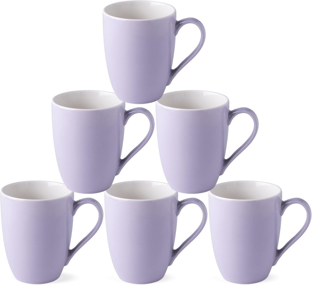 GBHOME 16oz Coffee Mugs Set of 6, Large Ceramic Coffee Mugs for Man, Woman, Dad, Mom, Modern Coffee Mugs Set with handle for Tea/Latte/Cappuccino/Milk/Cocoa. Dishwasher&Microwave Safe,Puple