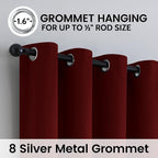 SimpleHome Burgundy Red 100% Blackout Curtains Room Darken Living Room 84 | - Image 6