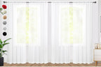 SpaceDresser Sheer White Curtains 4 Panels Rod Pocket Semi-Sheer Curtain 45 by SpaceDresser