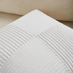 Fancy Homi 2 Packs White Euro Decorative Throw Pillow Covers 26x26 Inch for Living Room Couch Bed, Rustic Farmhouse Boho Home Decor, Soft Corss Corduroy Patchwork Textured Square Cushion Case 66x66 cm