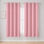 Pink Blackout Curtains/52 x 45 Inch Length Kids Curtains/Set of 2 Panels by Lemomo