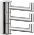 Angle Simple Swivel Towel Hook 3 Arms, SUS 304 Stainless Steel Foldable Robe Towel Hook for Bathroom, Wall Coat Holder, Brushed Nickel