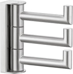 Angle Simple Swivel Towel Hook 3 Arms, SUS 304 Stainless Steel Foldable Robe Towel Hook for Bathroom, Wall Coat Holder, Brushed Nickel