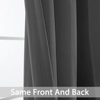 Yakamok Charcoal Grey Room Darkening Curtains 84 inch Sliding Door Drapes | 1 - Image 4