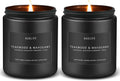 2 Pack Teakwood & Mahogany Candle | Scented Candles for Men, Man Gifts for Men - Masculine Candles - Soy Candle for Home Scented - 7oz Black Jar, Long Lasting