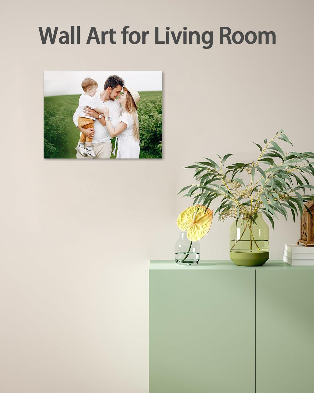 Personalized Custom Canvas Wall Art, Custom Canvas Prints with Your Photos for Living Room, Bedroom, Wedding Pet Baby Family Photo Framed Wall Art, Customized Photo Gift for Family，Friend，Lover，Pet