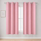 Pink Thermal Blackout Curtains/38 x 54 Inch/Set of 2 Panels Room Darkening by Lemomo