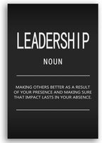 Inspirational Wall Art Painting Prints on Canvas Motivational Pictures Leadership Noun Inspiring Entrepreneur Quotes Posters Decor Artwork Office Home Living Room Decor Wood Framed[12" W X 18" H]
