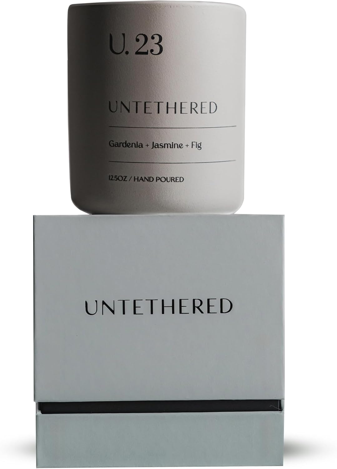 U.23 Luxury Scented Candle – Gardenia, Jasmine & Fig | Hand-Poured in USA with 100% Natural Coconut & Apricot Wax | Double Wick, Long-Lasting Aromatherapy Candle for Home, Gift & Relaxation (12.5 oz)
