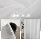 MIULEE White Window Sheer Curtains 2 Panels Width 38 x Length 63 Inches | Window - Image 3