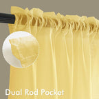 MIULEE Yellow Sheer Curtains 90 Inches Long 4 Panels 42 x 90 Inches | Light - Image 3