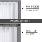 Tollpiz Short Sheer Curtains Linen Textured Bedroom Curtain Sheers Light - Image 5