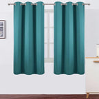 Sea Teal Blackout Curtains 34 x 63 Inch Length/Set of 2 Curtain Panels/Thermal by Lemomo