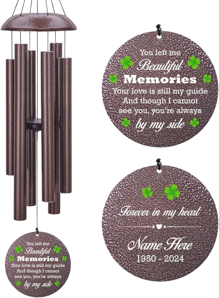 Personalized Memorial Wind Chime, Sympathy Wind Chimes for Loss of Loved One, Bereavement & in Memory Wind Chimes, Sympathy Gifts in Memory of Father, Mother or a Loved One