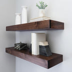 Modern Floating Shelves 3 Inches Thick for Wall, Wide Shelves for Kitchen, Living Room, Bedroom, and Bathroom, Natural Pine Wood, Rustic Wooden Shelf, (Set of 2) (Provincial, 48Lx3Hx8D)