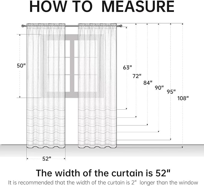 SpaceDresser Orange Sheer Curtains 4 Panels Rod Pocket Semi-Sheer Curtain 63 - Image 8