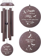 Memorial Wind Chimes Sympathy Gifts, Customized Dragonfly Wind Chime, 36-inch Commemorative Wind Chimes to Commemorate The Loss of Loved Ones, Condolence Gifts