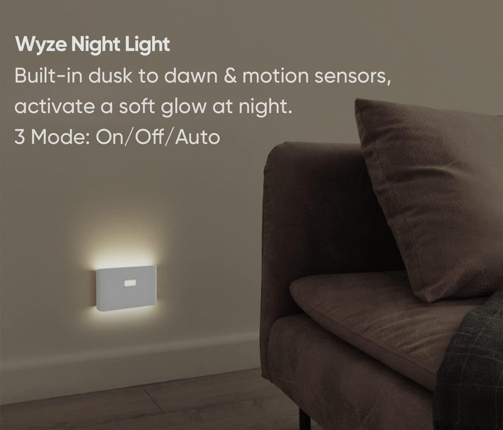 Rechargeable LED Night Lights with Motion & Dusk-to-Dawn Sensors - Soft White Stair Lights for Bathroom, Hallway, Bedroom - Magnetic Mount, Expandable Link System - 3 Pack