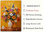 Flowers In Vase Wall Art Colorful Flowers Picture White Daisy Picture Farmhouse Floral Picture Still Life Painting Rustic Floral Painting Vintage Botanical Living Room Decor 16x24inch No Frame