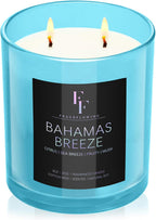 Bahamas Breeze Scented Candle, 2-Wick Luxury Soy Wax Candle, 9 oz Aromatherapy Candle Home Fragrance Candles Gift