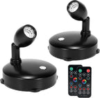 Cordless Spotlight Battery Operated, RGB Uplights with Remote and Timer, LED Indoor Plant Light, Dimmable Tree Accent Lighting, Color Changing Wall Lights for Art Painting Picture Dartboard