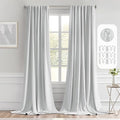 MIULEE Greyish White Back Tab Blackout Curtains 52x120 Inch Long 2 Panels | Rod by MIULEE