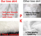 AISENO 60 Inch Christmas Tree Plush Skirt Decoration for Merry Christmas Party Faux Fur Christmas Tree Skirt Decorations