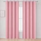 Blackout Curtains 66 x 95 inch/Pink Curtains Set of 2 Panels/Thermal Insulated by Lemomo