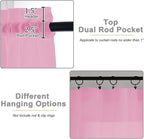 Pink Sheer Curtains 84 Inches Long 2 Panels, Soft Airy Light Filtering Curtains - Image 4