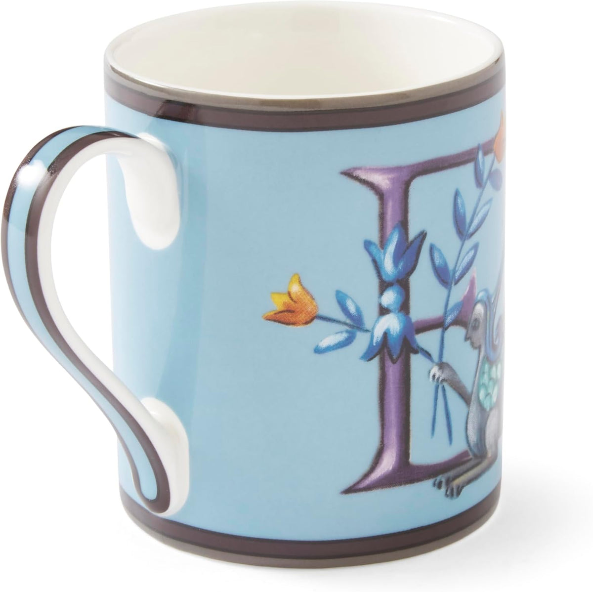 Spode Kit Kemp 12oz Mug in Fine China, E Initial - Custom Coffee Cup for Hot Beverages, Personalized Gift Idea for Her, Him, Friends, Coffee Lovers - Stylish Letter Mug for Daily Use, Dishwasher Safe